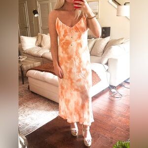 Petal and pup orange corset dress